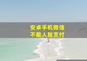 安卓手机微信不能人脸支付