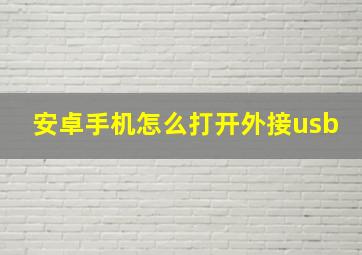 安卓手机怎么打开外接usb