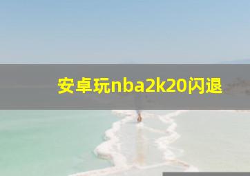 安卓玩nba2k20闪退