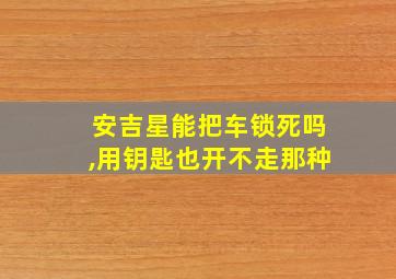 安吉星能把车锁死吗,用钥匙也开不走那种