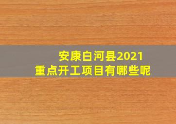 安康白河县2021重点开工项目有哪些呢