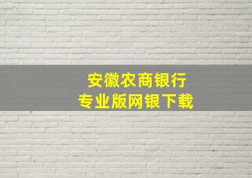 安徽农商银行专业版网银下载