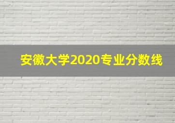 安徽大学2020专业分数线