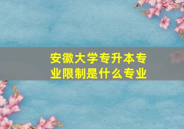 安徽大学专升本专业限制是什么专业