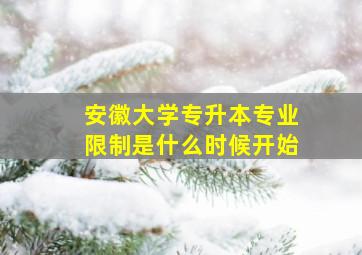 安徽大学专升本专业限制是什么时候开始