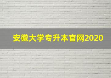 安徽大学专升本官网2020