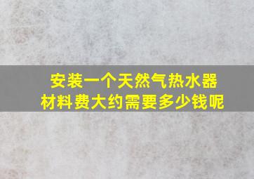 安装一个天然气热水器材料费大约需要多少钱呢