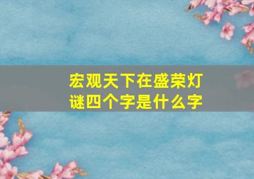 宏观天下在盛荣灯谜四个字是什么字