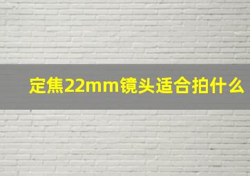 定焦22mm镜头适合拍什么