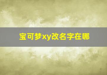 宝可梦xy改名字在哪