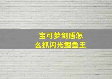 宝可梦剑盾怎么抓闪光鲤鱼王