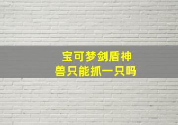 宝可梦剑盾神兽只能抓一只吗