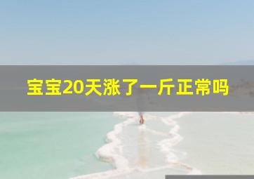 宝宝20天涨了一斤正常吗