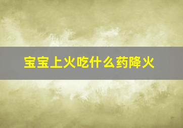 宝宝上火吃什么药降火