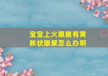 宝宝上火眼睛有黄脓状眼屎怎么办啊