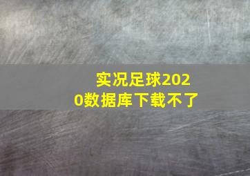 实况足球2020数据库下载不了