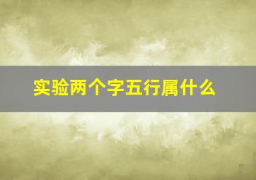 实验两个字五行属什么