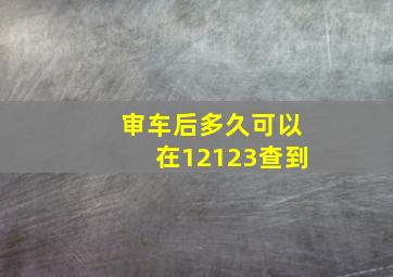 审车后多久可以在12123查到