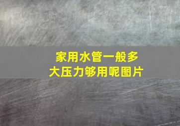 家用水管一般多大压力够用呢图片