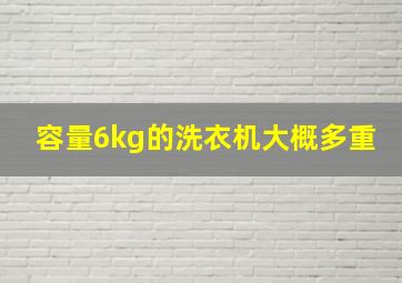 容量6kg的洗衣机大概多重