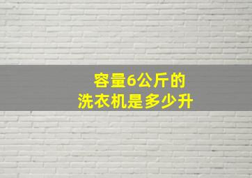 容量6公斤的洗衣机是多少升