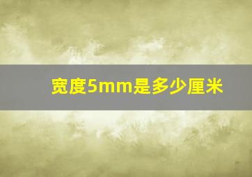 宽度5mm是多少厘米