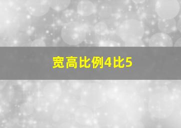 宽高比例4比5