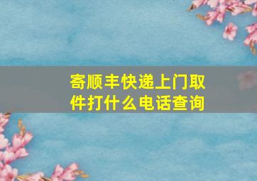 寄顺丰快递上门取件打什么电话查询