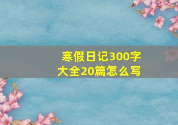 寒假日记300字大全20篇怎么写