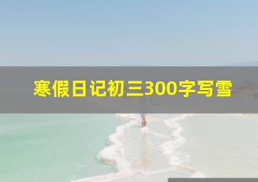 寒假日记初三300字写雪