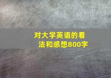 对大学英语的看法和感想800字