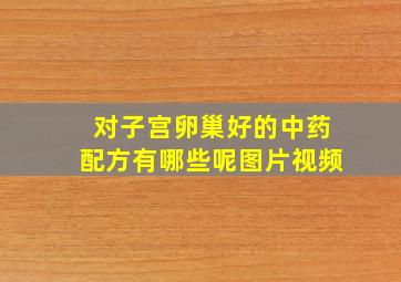 对子宫卵巢好的中药配方有哪些呢图片视频