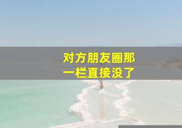 对方朋友圈那一栏直接没了