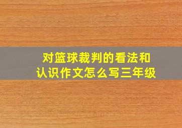 对篮球裁判的看法和认识作文怎么写三年级