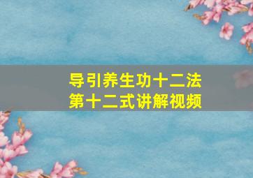 导引养生功十二法第十二式讲解视频