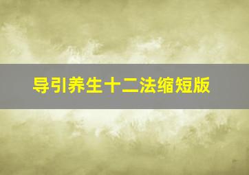 导引养生十二法缩短版