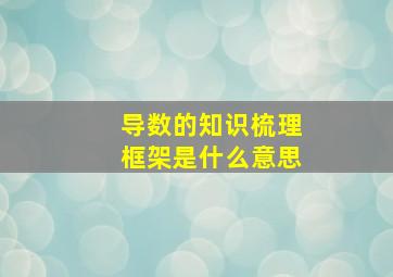 导数的知识梳理框架是什么意思