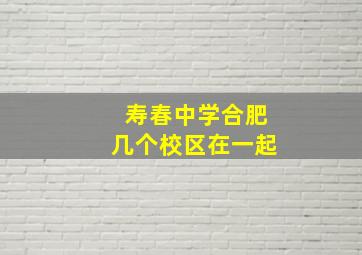 寿春中学合肥几个校区在一起