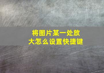 将图片某一处放大怎么设置快捷键