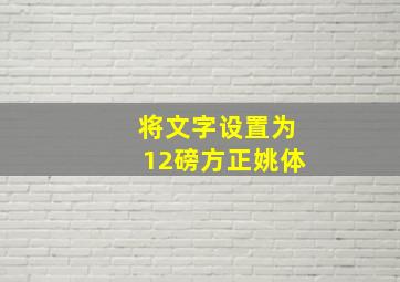 将文字设置为12磅方正姚体