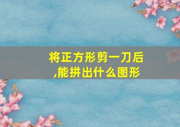 将正方形剪一刀后,能拼出什么图形