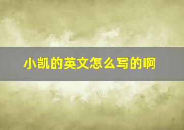 小凯的英文怎么写的啊