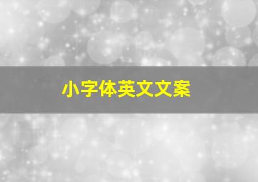 小字体英文文案