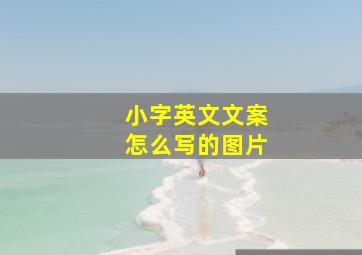 小字英文文案怎么写的图片