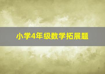 小学4年级数学拓展题