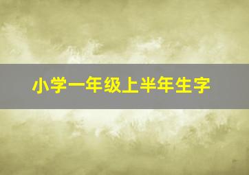 小学一年级上半年生字