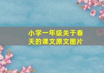 小学一年级关于春天的课文原文图片