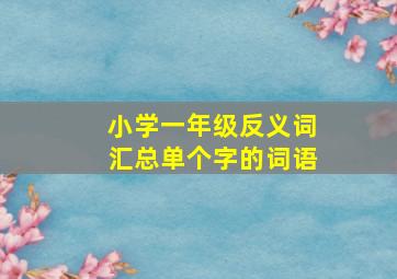 小学一年级反义词汇总单个字的词语