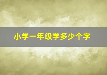 小学一年级学多少个字