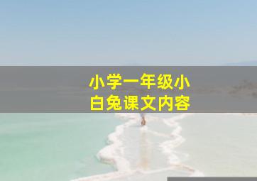 小学一年级小白兔课文内容